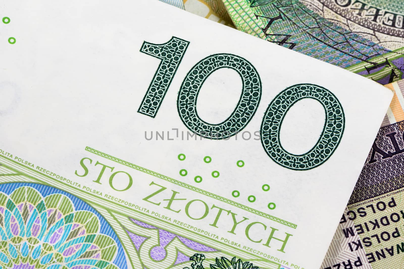 Closeup of 100 pln banknote by mkos83