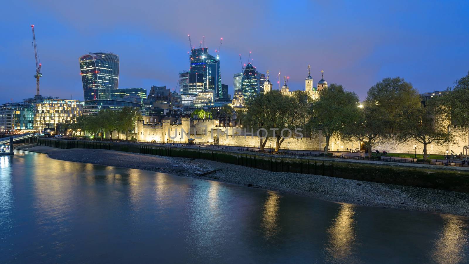 London skyline at cloudy night by mkos83