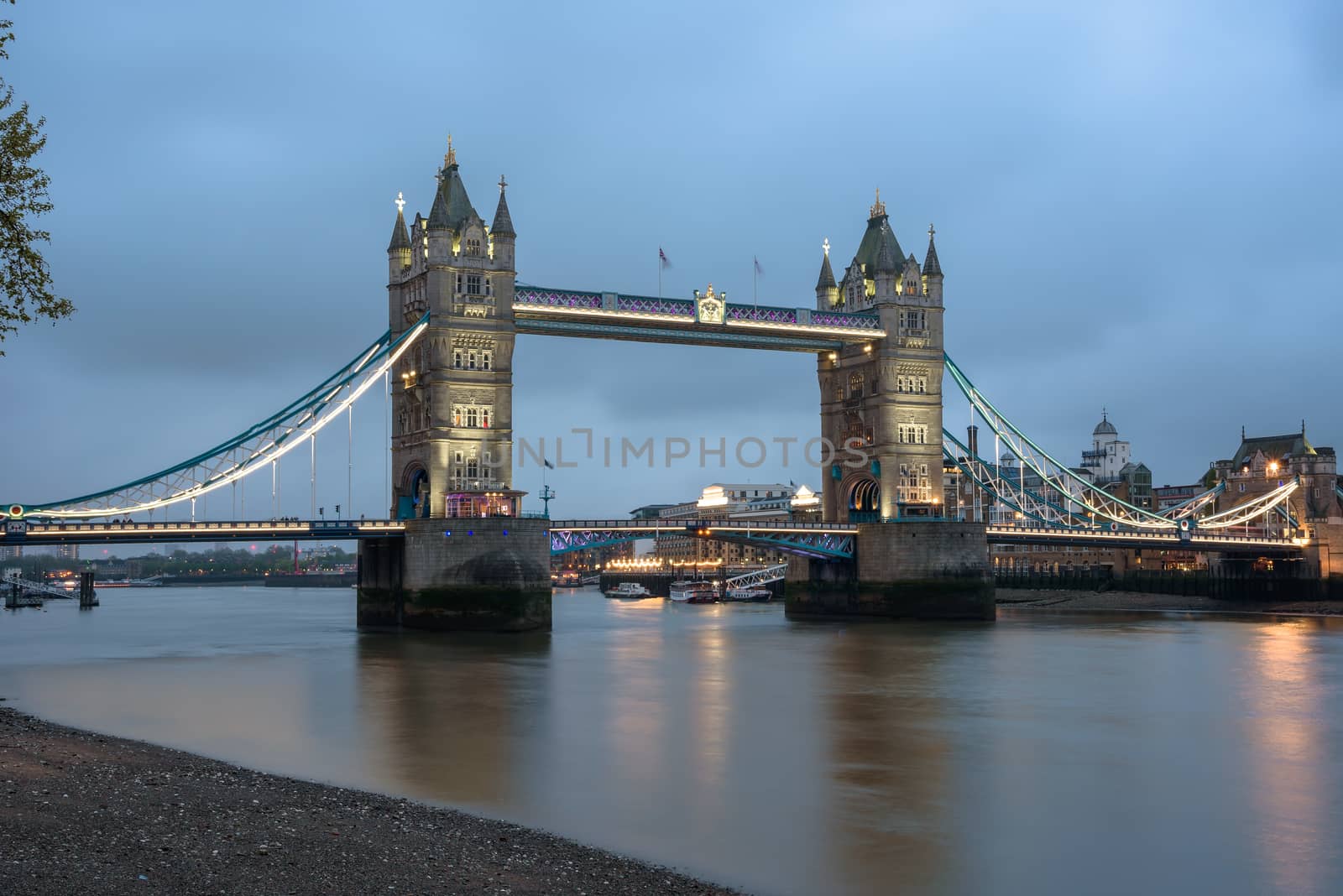 Tower Bridge in London at dusk by mkos83