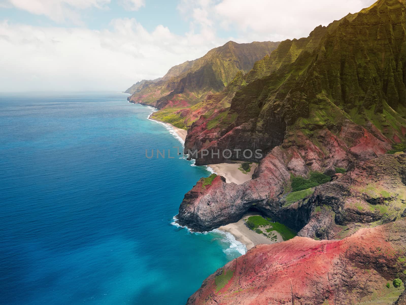 Aerial View of Na Pali Coast on Kauai island, Hawaii by dani3315