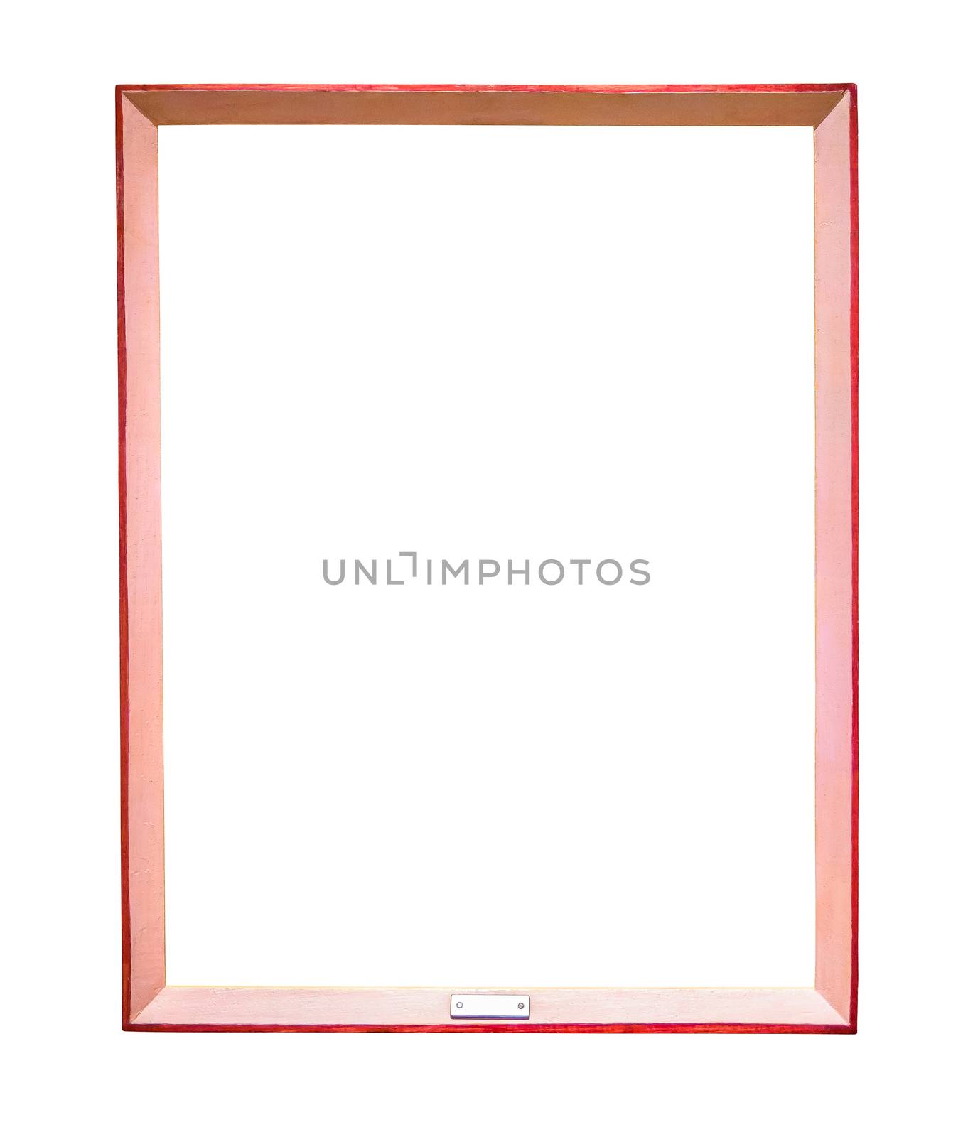 Red picture frame isolated on white background with clipping path