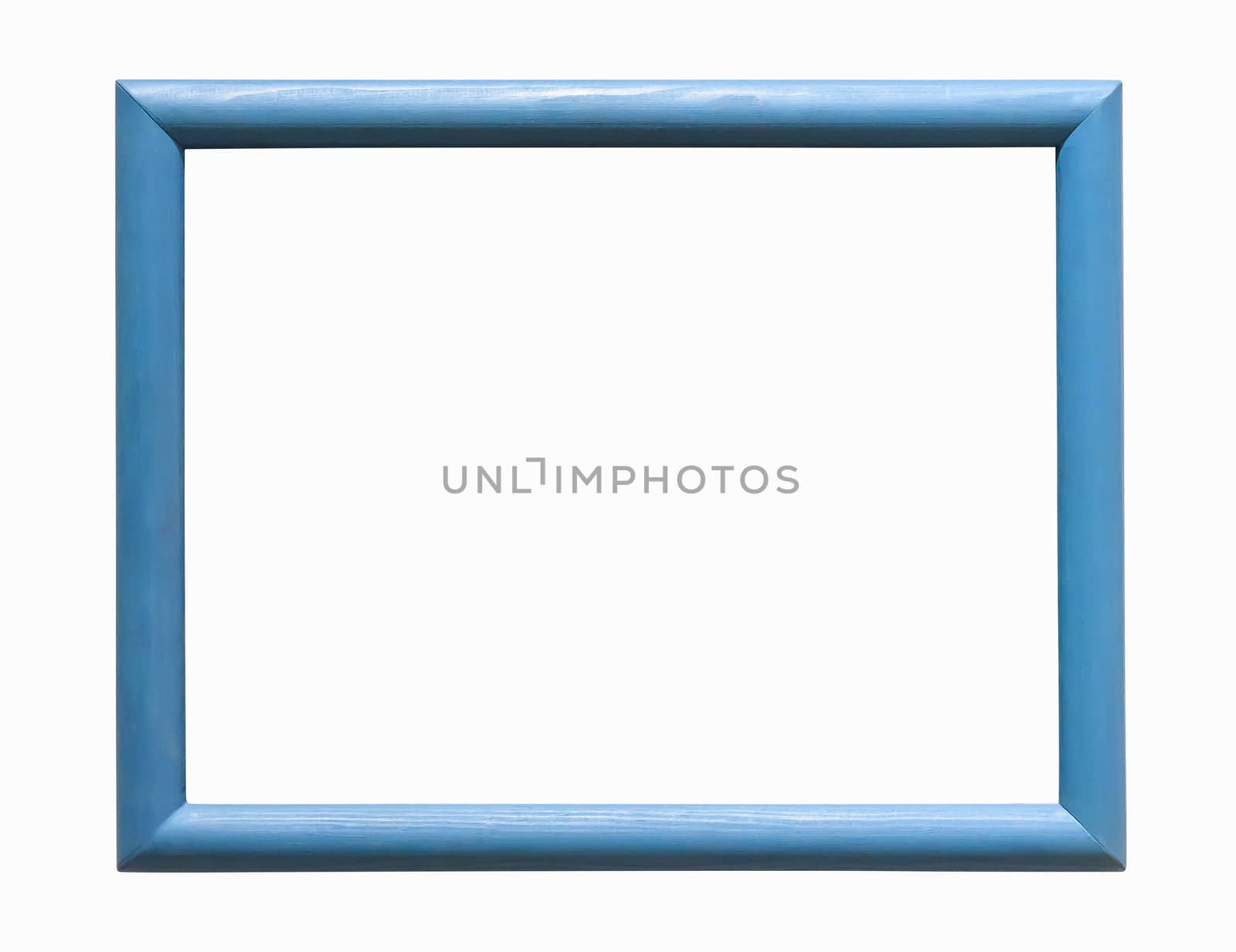 Blue wooden photo frame on white background by mkos83