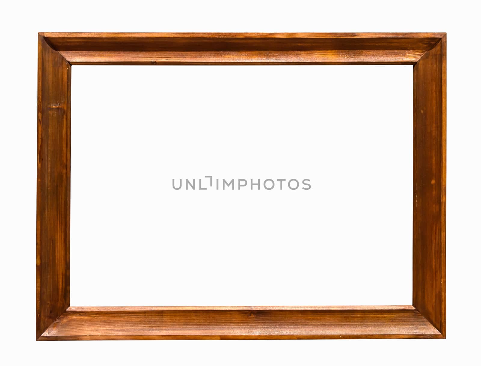 Dark wooden picture frame on white backround by mkos83