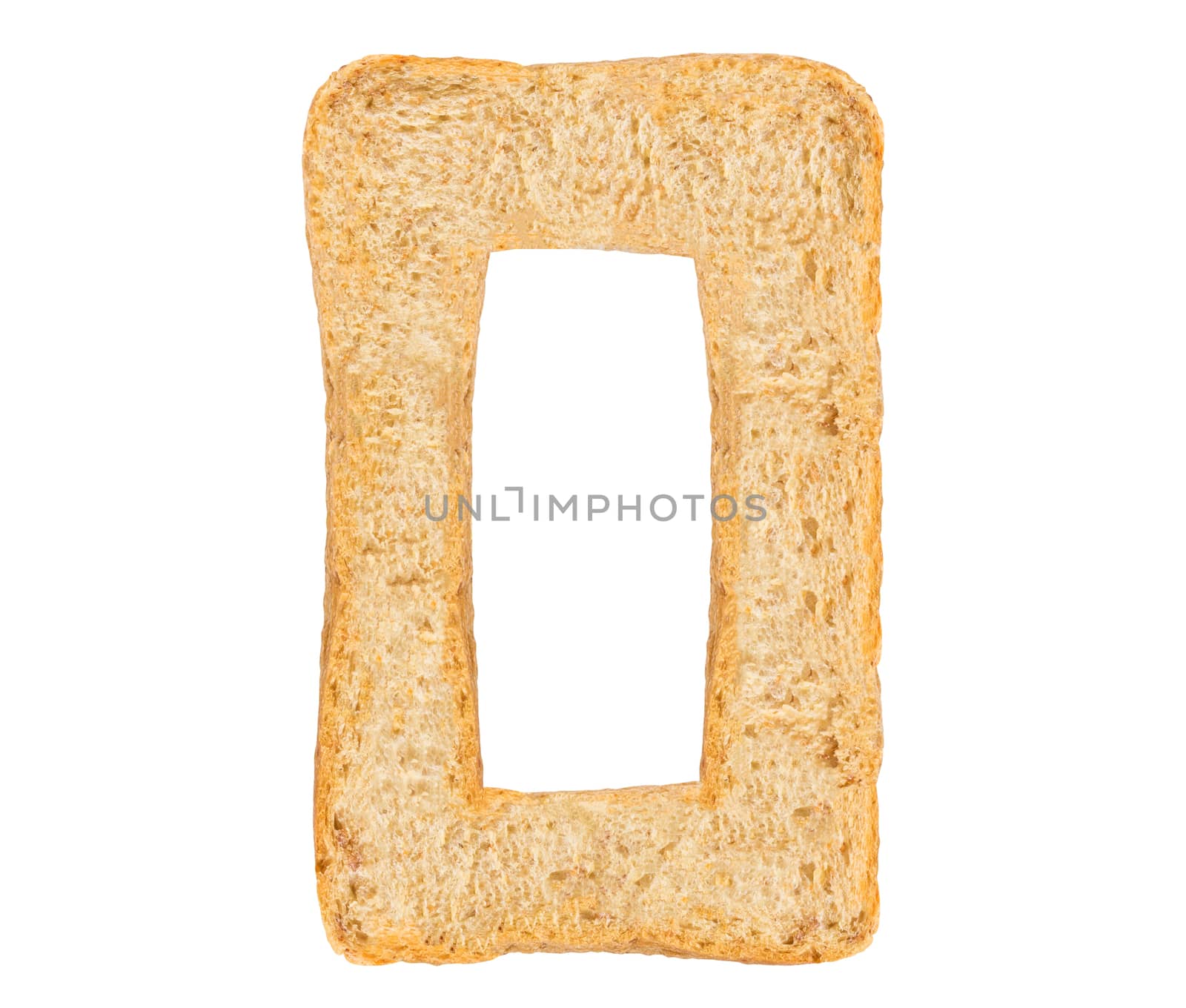 Isolate bread number on white background