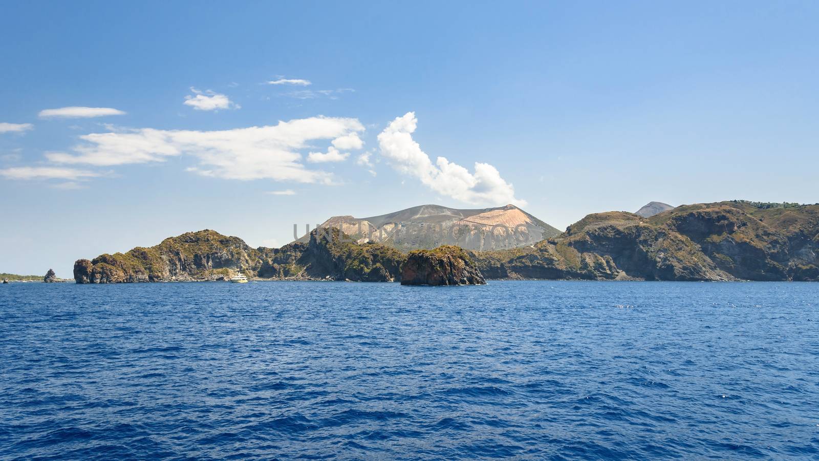 Vulcano Island seen from the sea, Aeolian Islands, Italy