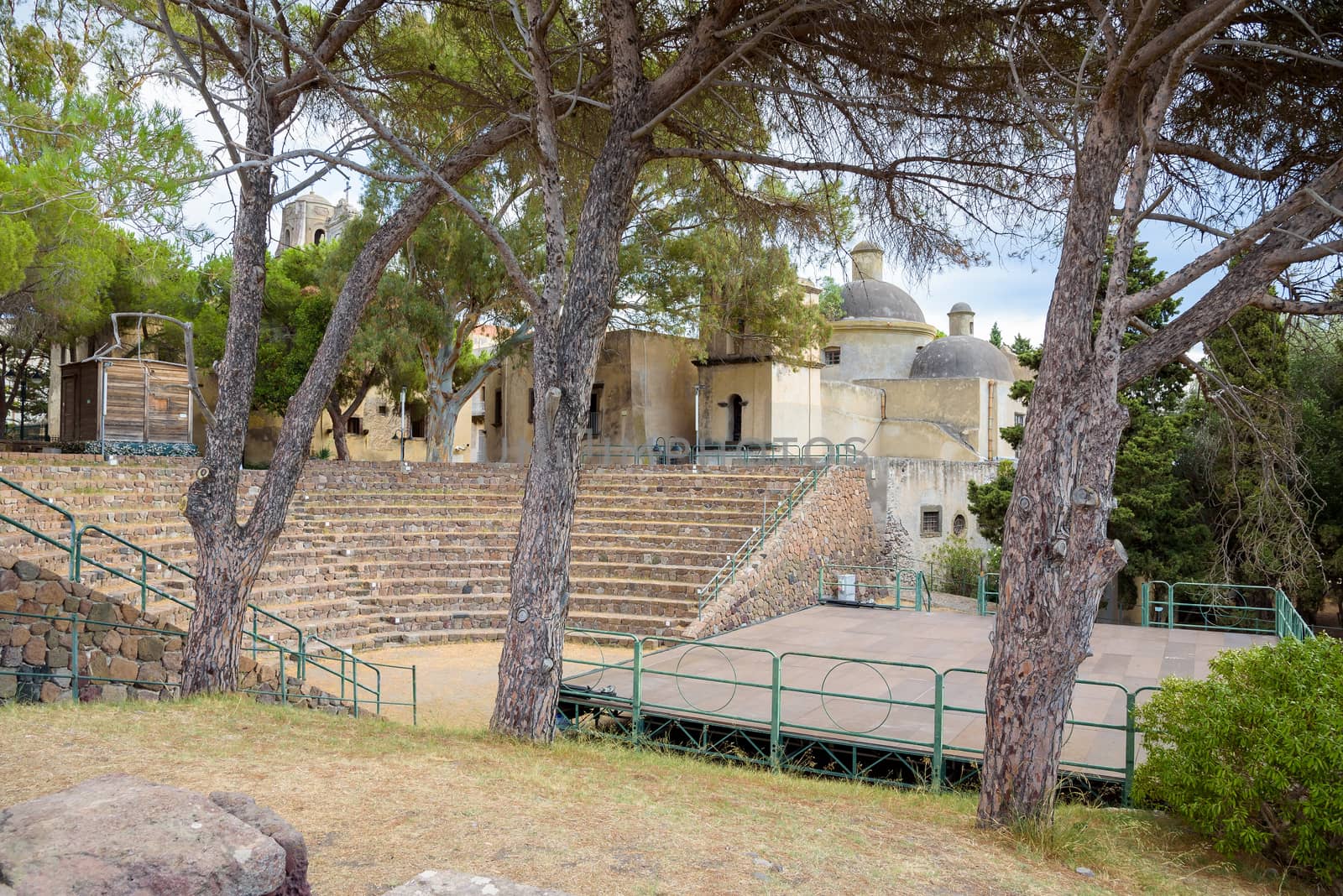 The ancient greek theater on Lipari Island, Aeolian Islands, Italy