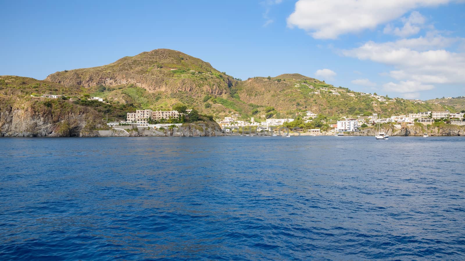 Lipari Island seen from the sea, Aeolian Islands, Italy