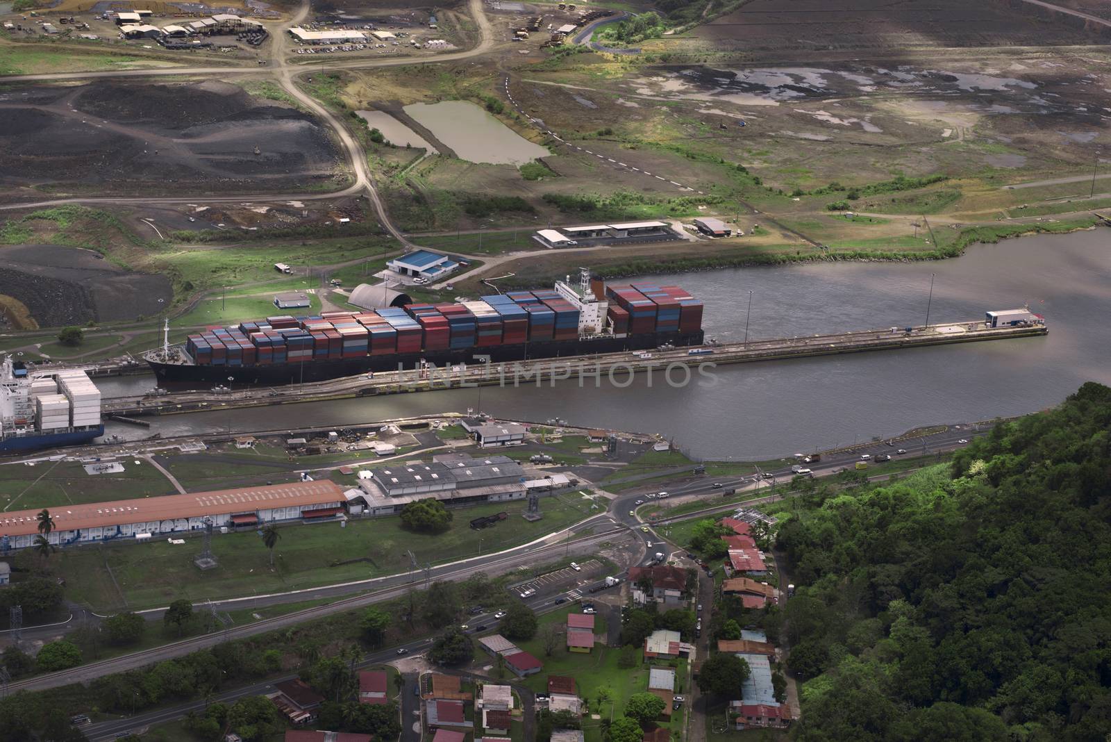 Cargo Ships At Miraflores Locks In Panama Canal, Panama by dani3315