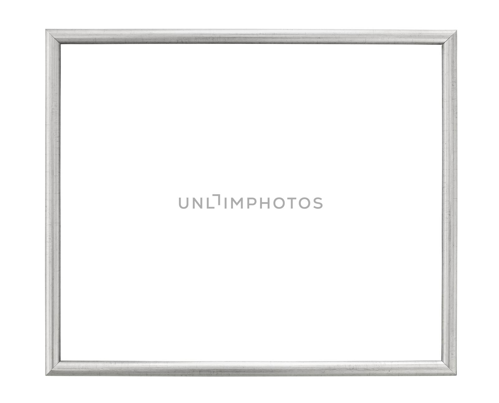 Silver colored picture frame on white background by mkos83