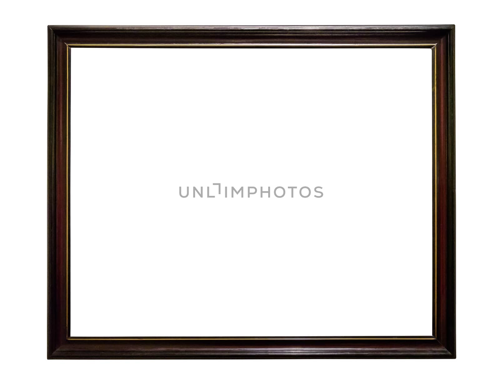 Dark wooden picture frame on white backround by mkos83