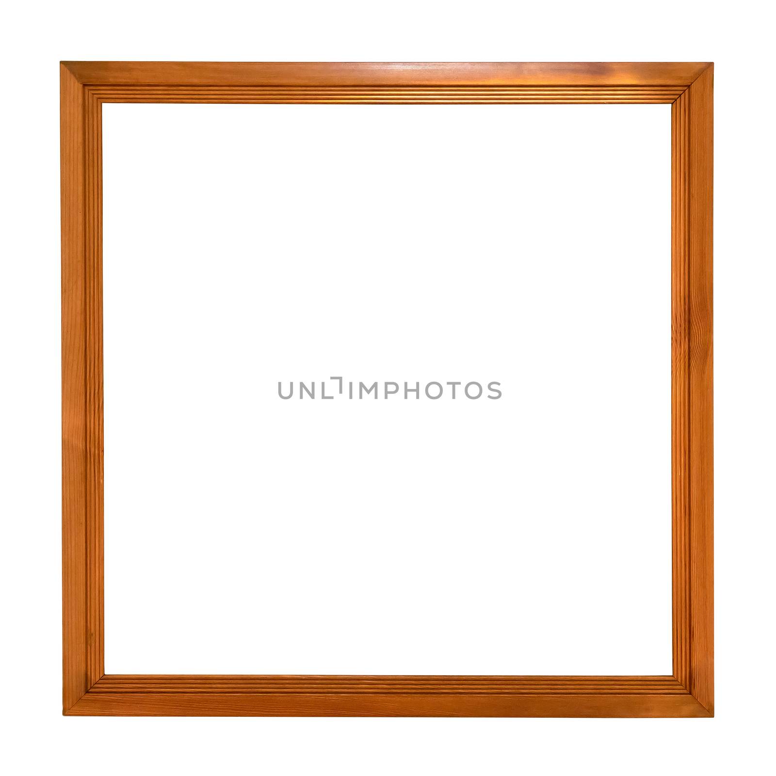 Square wooden picture frame on white background by mkos83