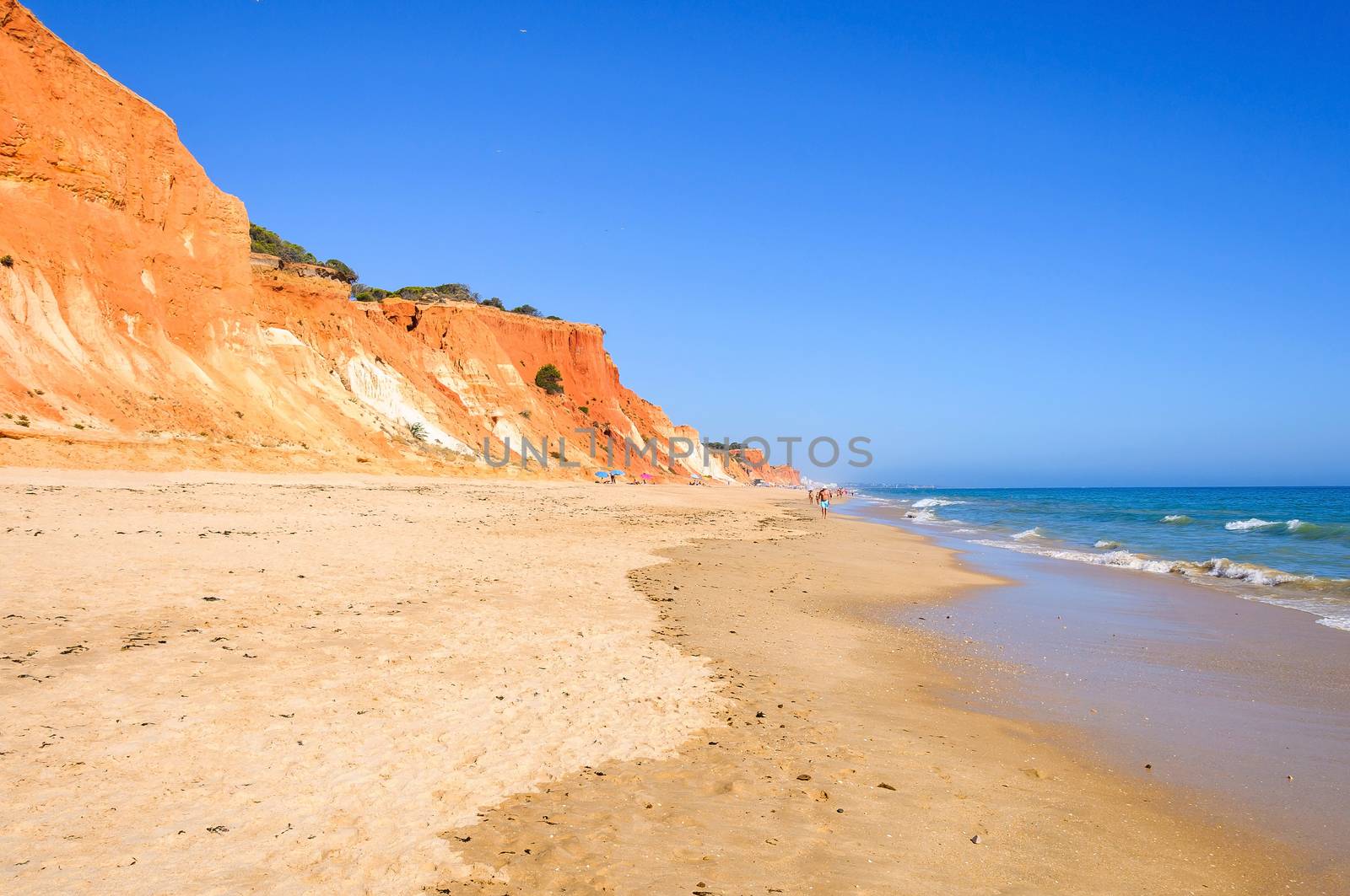 View of beautiful Falesia Beach in Algarve region, Portugal