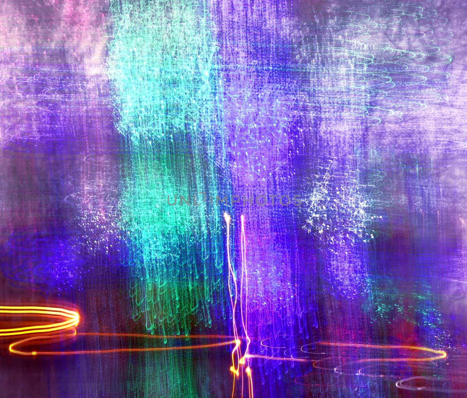 Abstract painting with light with a textured look and colors blue and green
