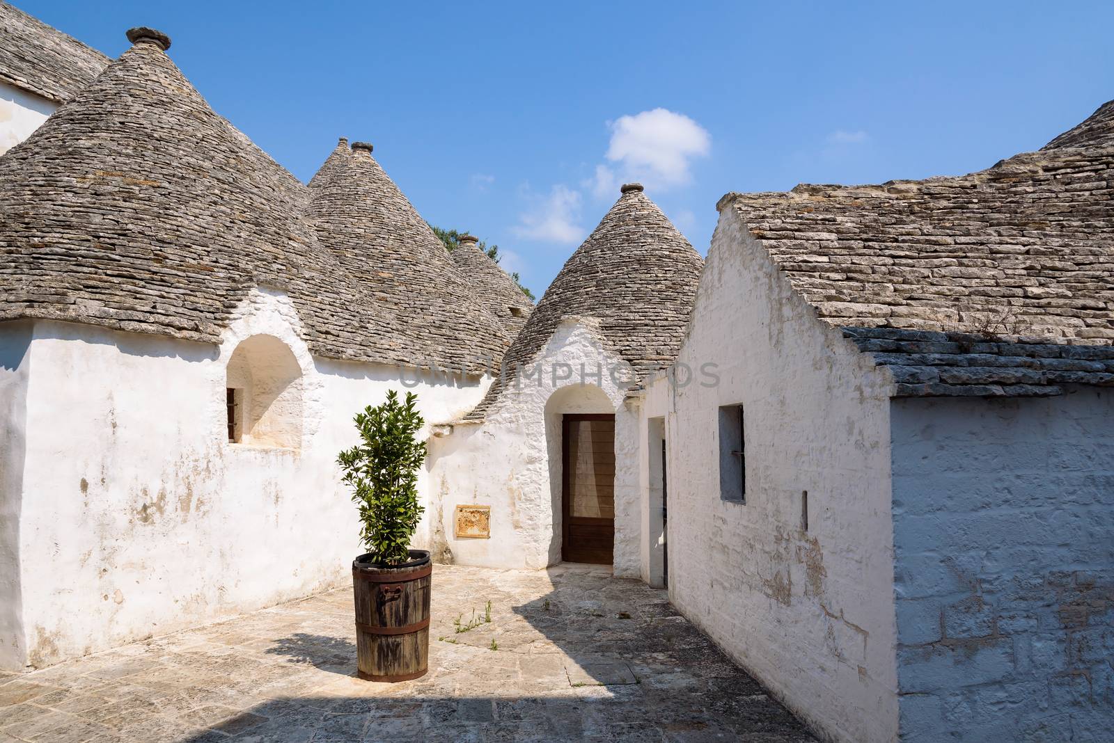 Famous trulli houses in Alerbobello town, Apulia, Italy