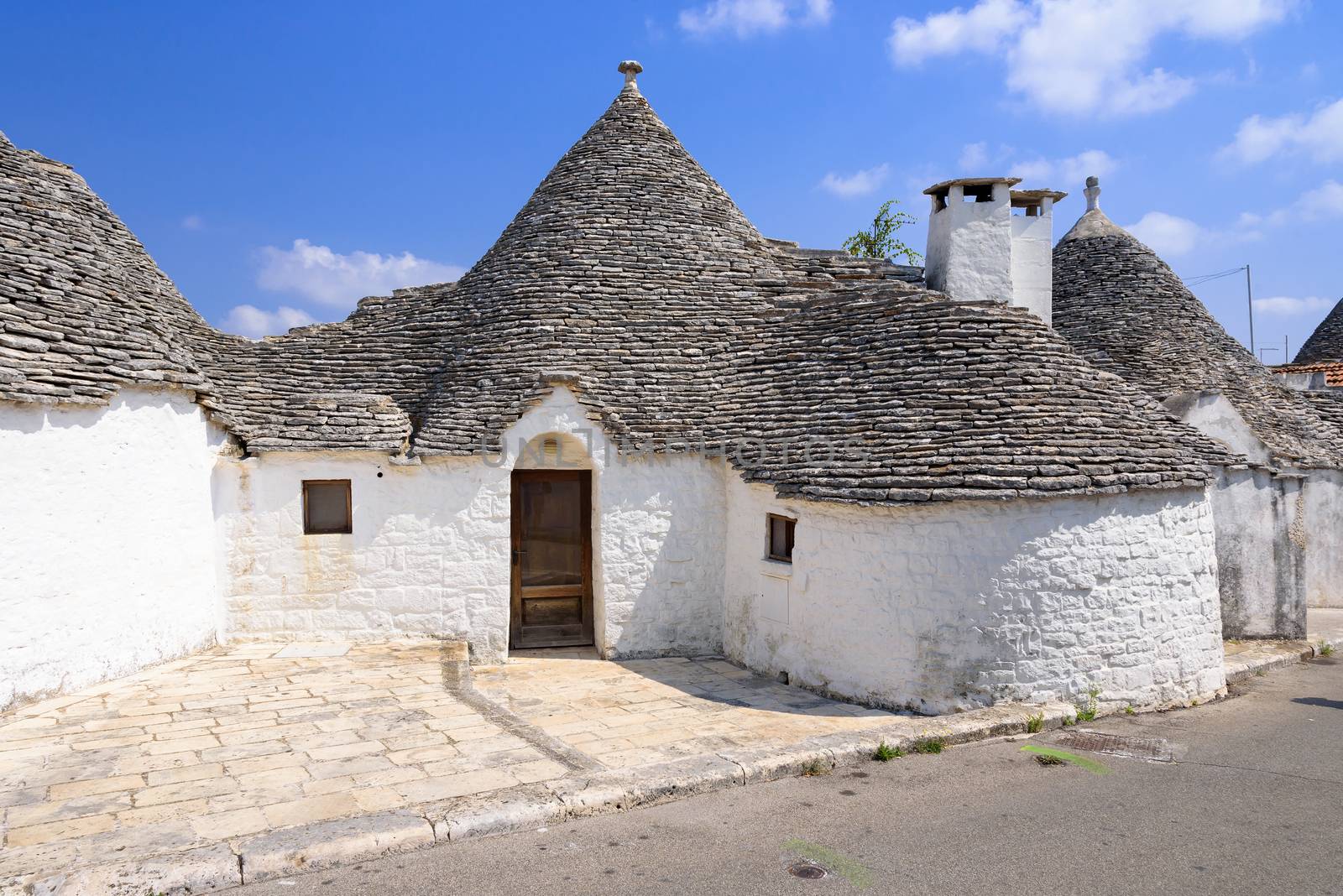 Famous trulli houses in Alerbobello town, Apulia, Italy