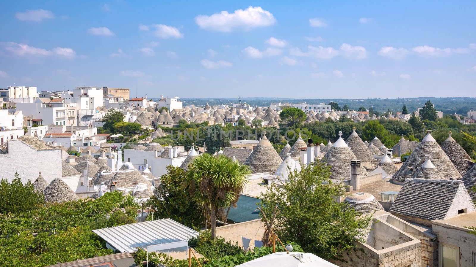 Panoramic view of Alberobello town by mkos83