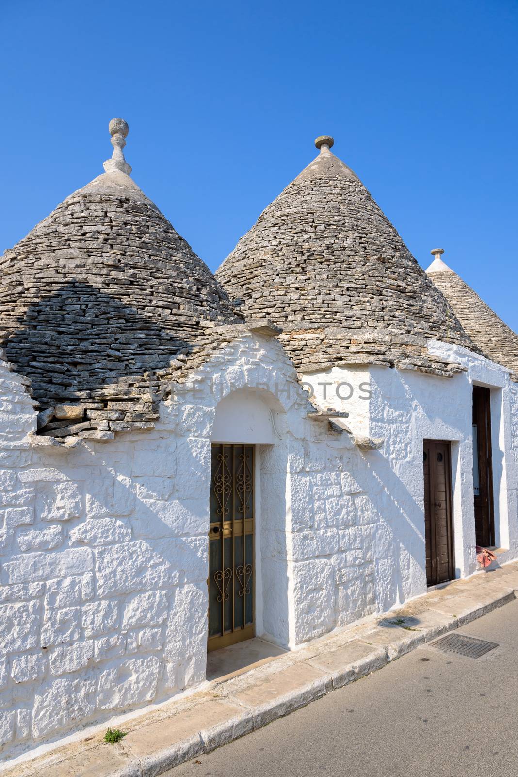 Famous trulli houses in Alerbobello town, Apulia, Italy