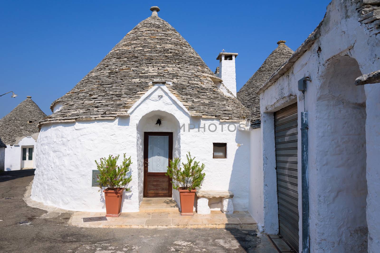 Famous trulli houses in Alerbobello town, Apulia, Italy