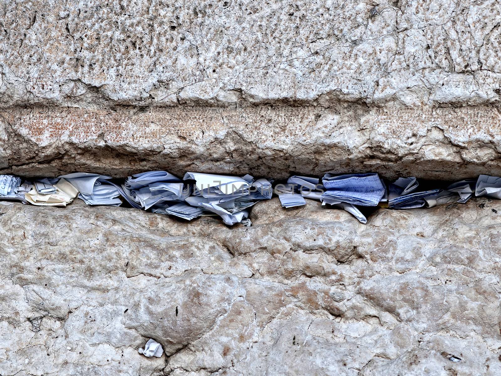 Wish notes at the Holy Western Wall (Wailing Wall) in the old city of Jerusalem, Israel by dani3315