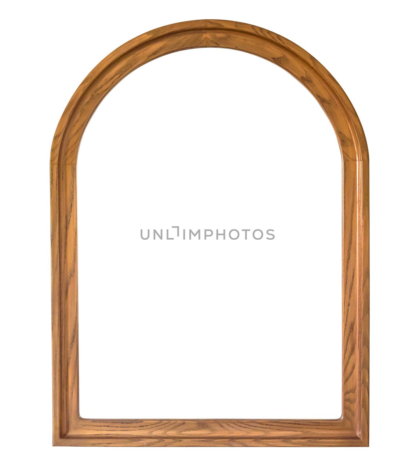 Rounded wooden picture frame on white background by mkos83