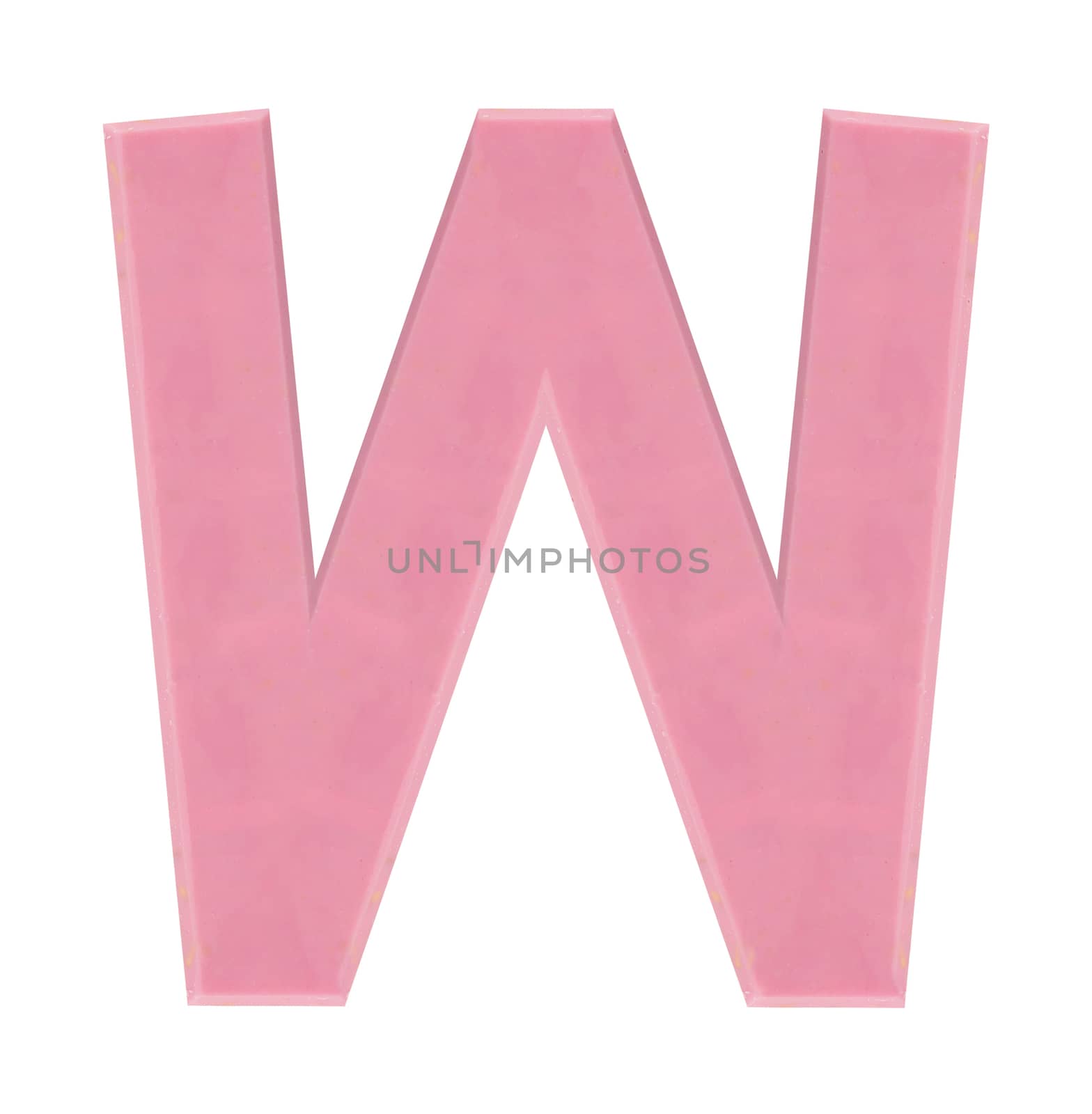 Isolate strawberry chocolate letter, alphabet on white background, love and valentine concept