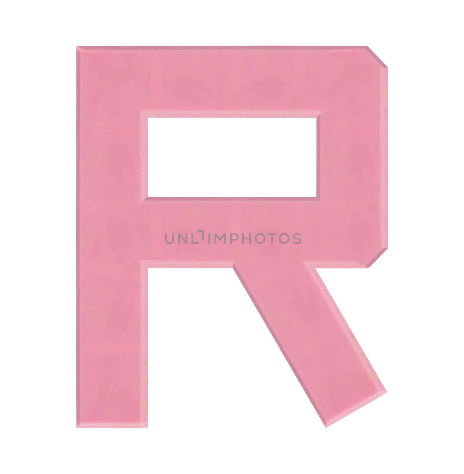 Isolate strawberry chocolate letter, alphabet on white background, love and valentine concept