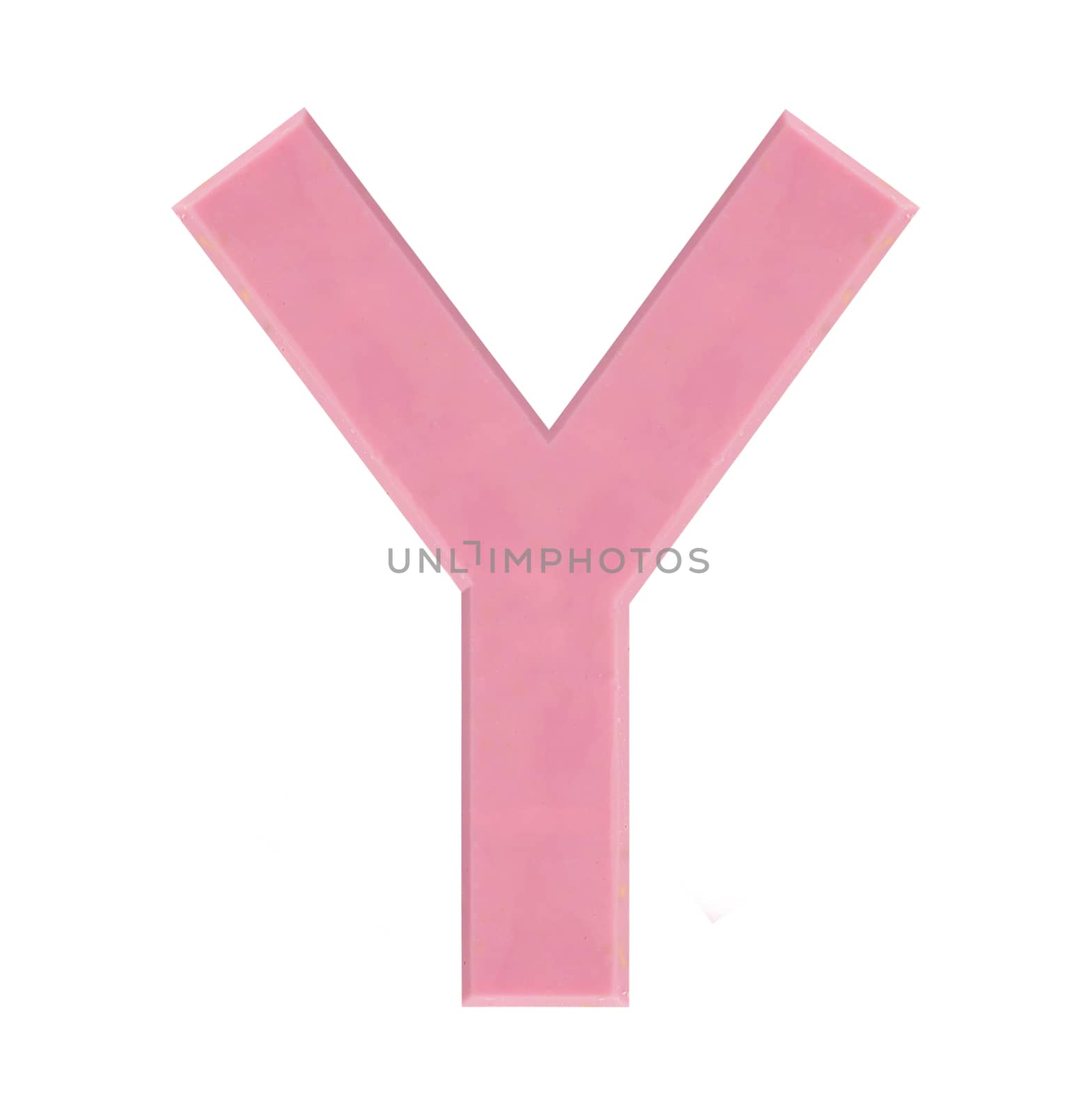 Isolate strawberry chocolate letter, alphabet on white background, love and valentine concept