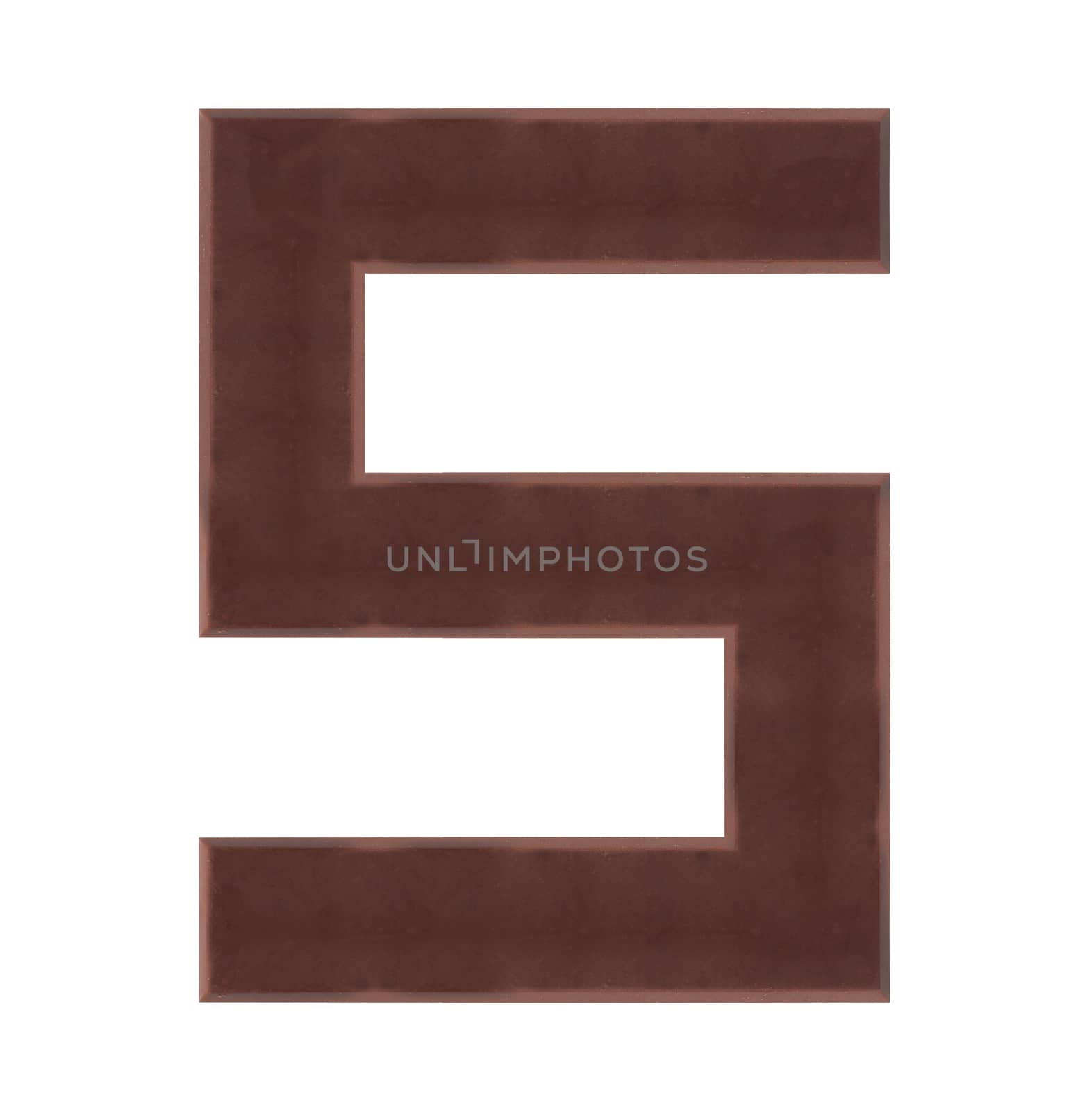 Isolate chocolate letter, alphabet on white background, love and valentine concept