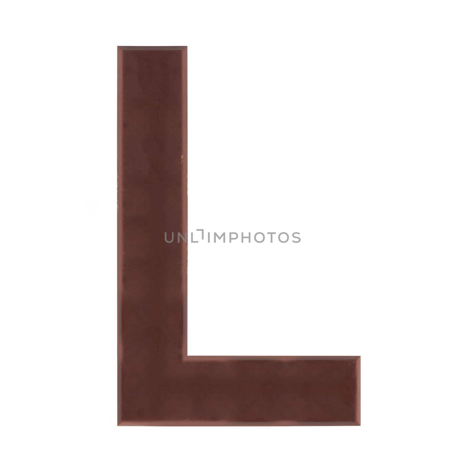 Isolate chocolate letter, alphabet on white background, love and valentine concept