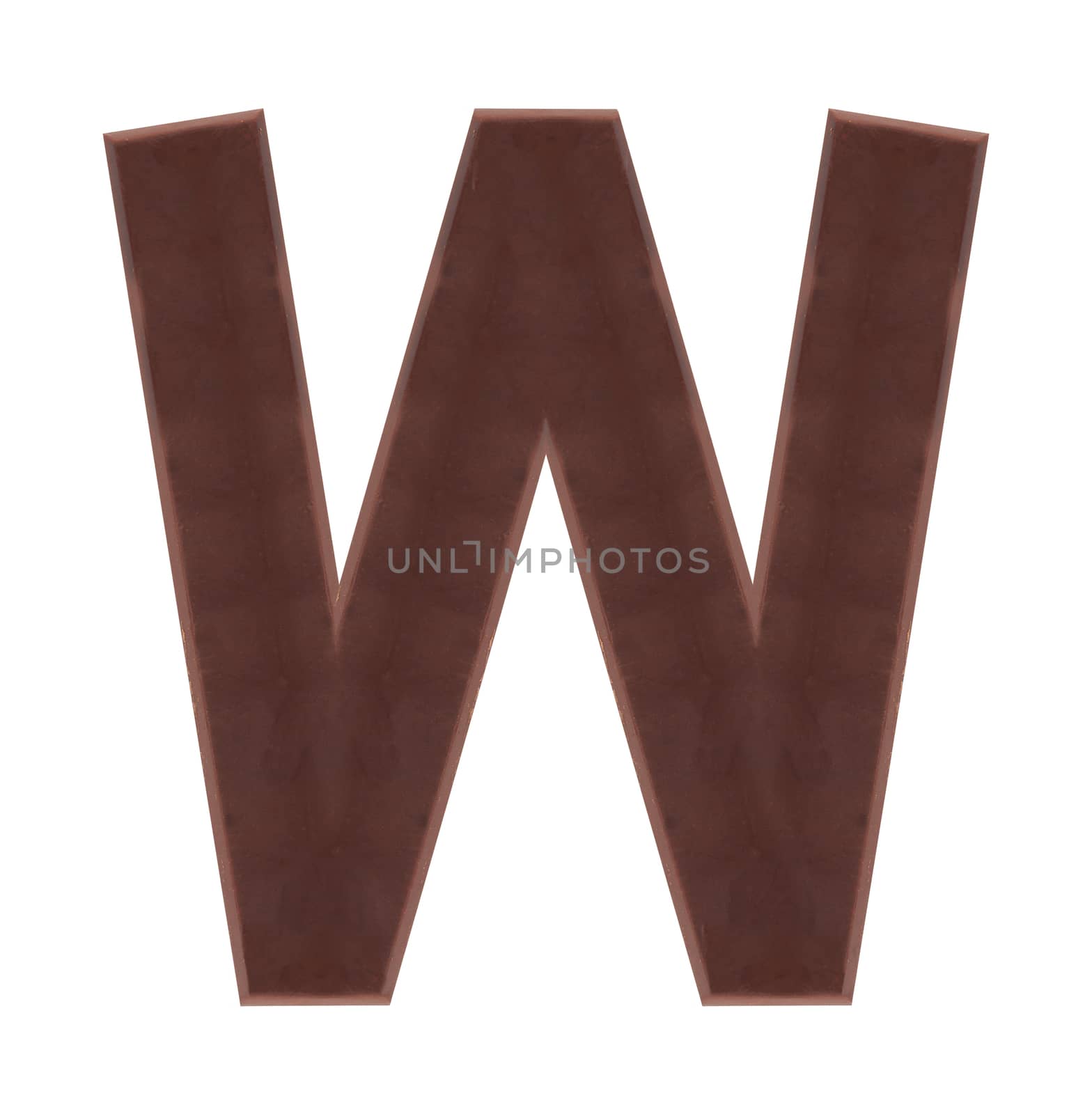 Isolate chocolate letter, alphabet on white background, love and valentine concept