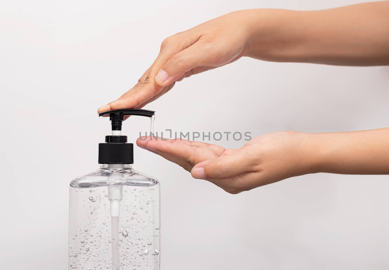 personal hygiene. people washing hand by hand sanitizer alcohol  by asiandelight