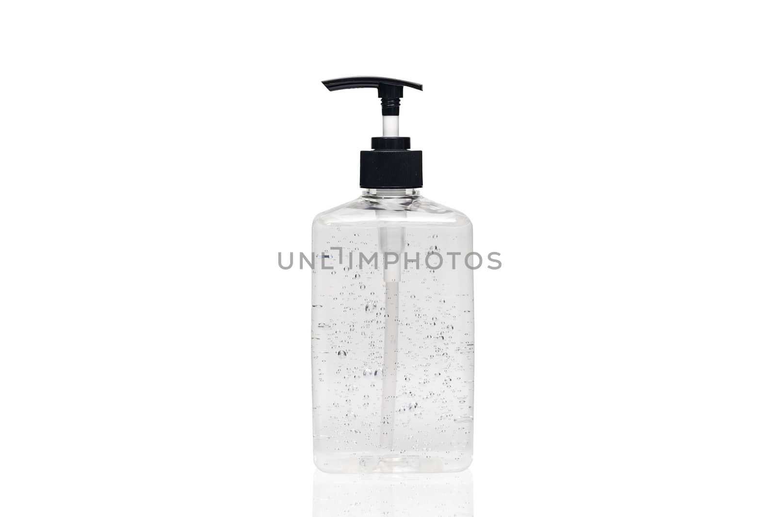 hand sanitizer alcohol gel in transparent plastic bottle pump is by asiandelight