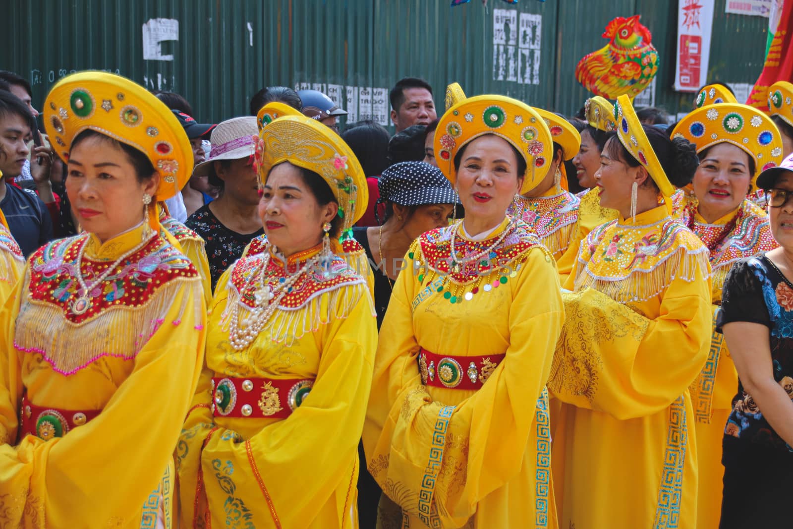 Street parade during the celebration of Dong Ky Firecracker Festival in Bac Ninh, Vietnam