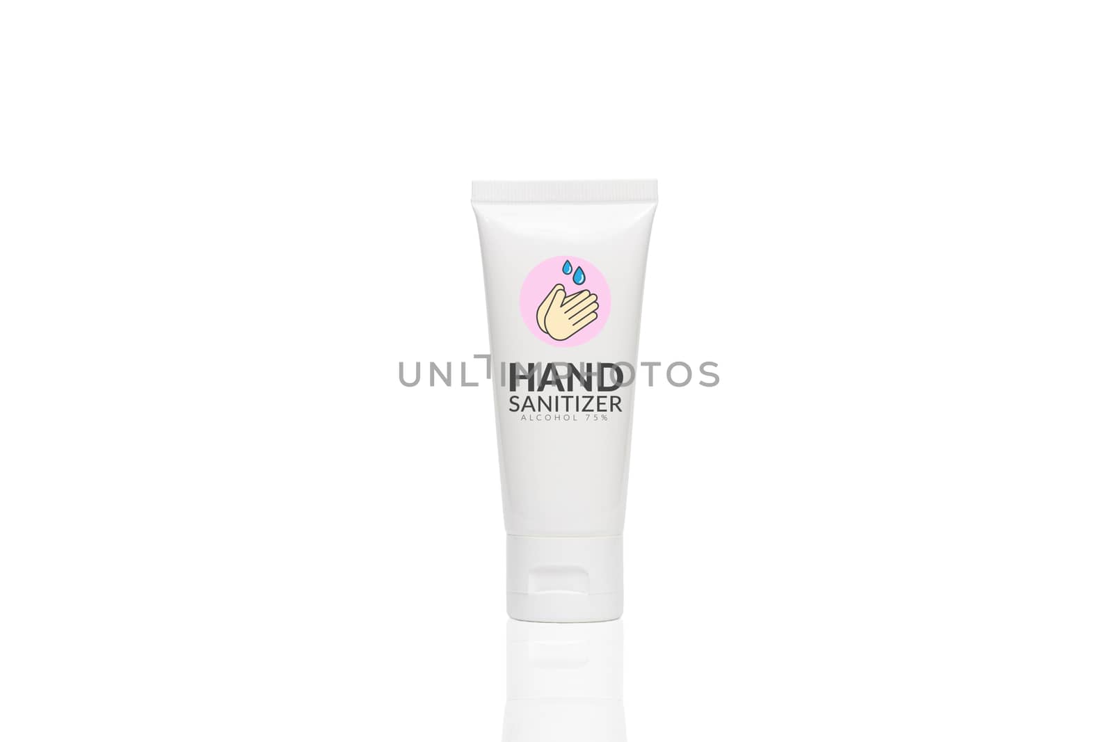 hand sanitizer alcohol gel in white plastic tube isolated on whi by asiandelight