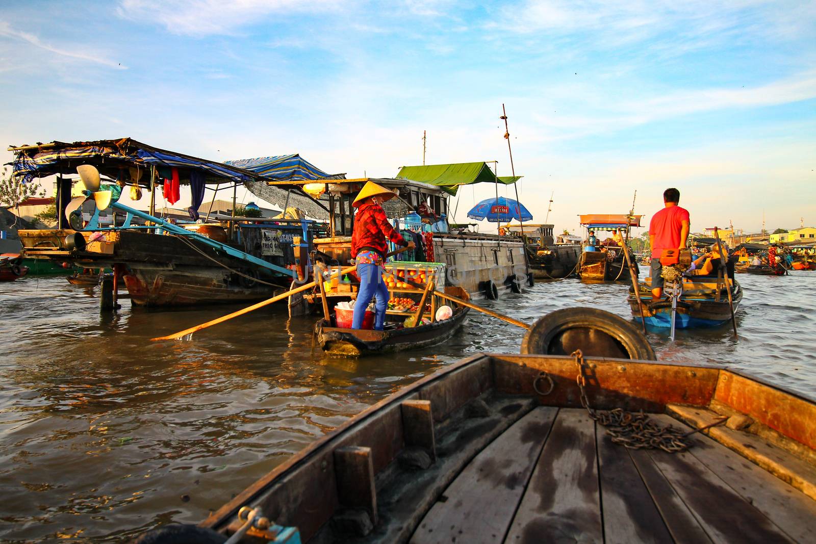 Famous Cai rang Floating Market in Vietnam by Sonnet15