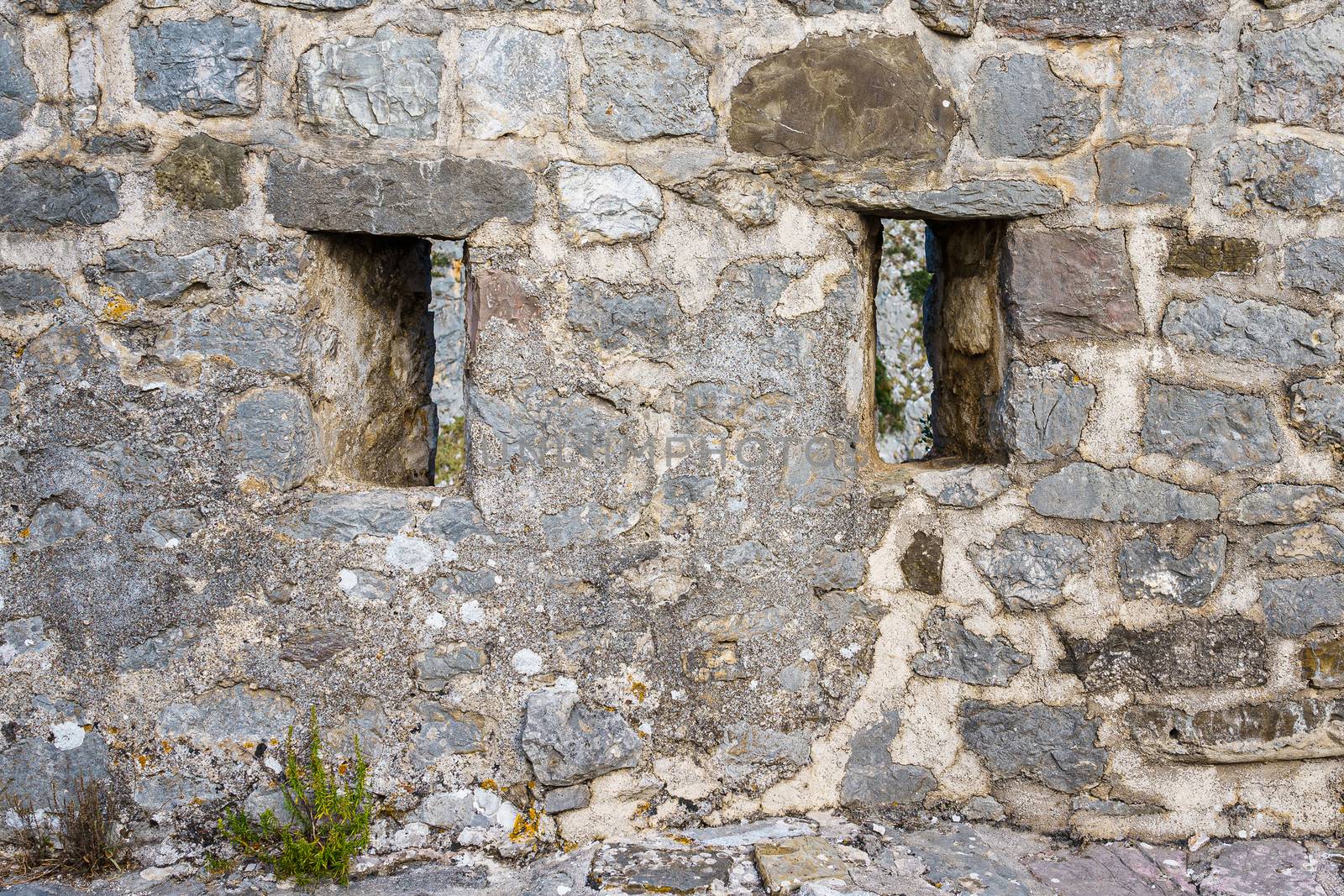 antique architecture, the remains of ancient buildings in the city of Bar on the Adriatic coast in Montenegro