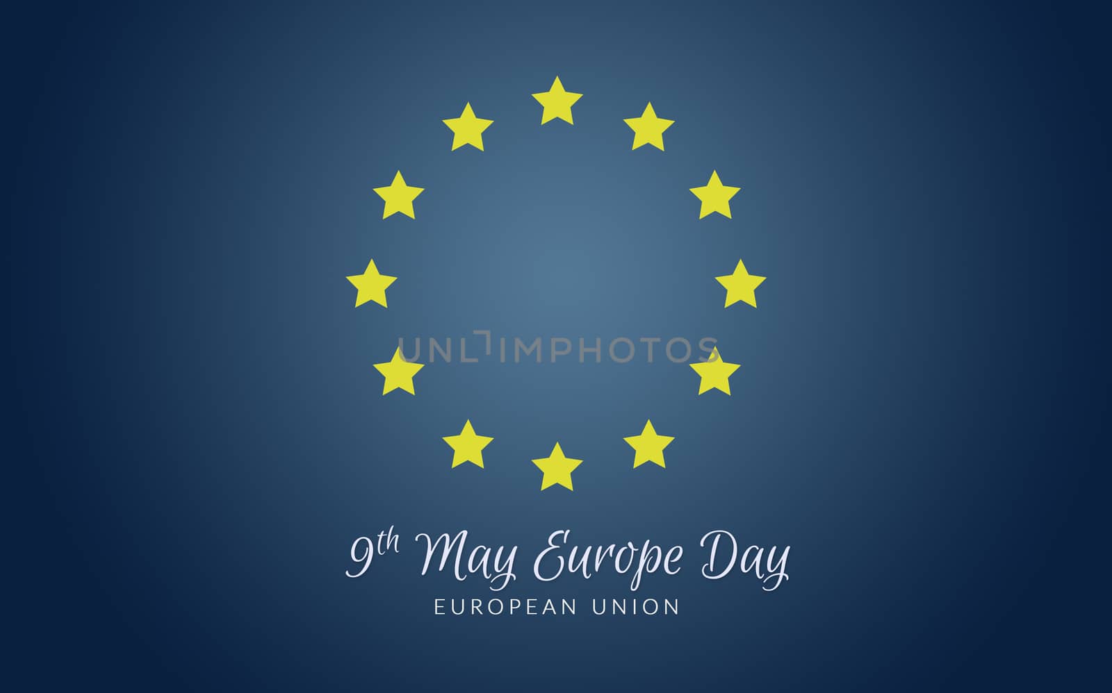 Simple flag of European Union, 9 May europe day. yellow star iso by asiandelight