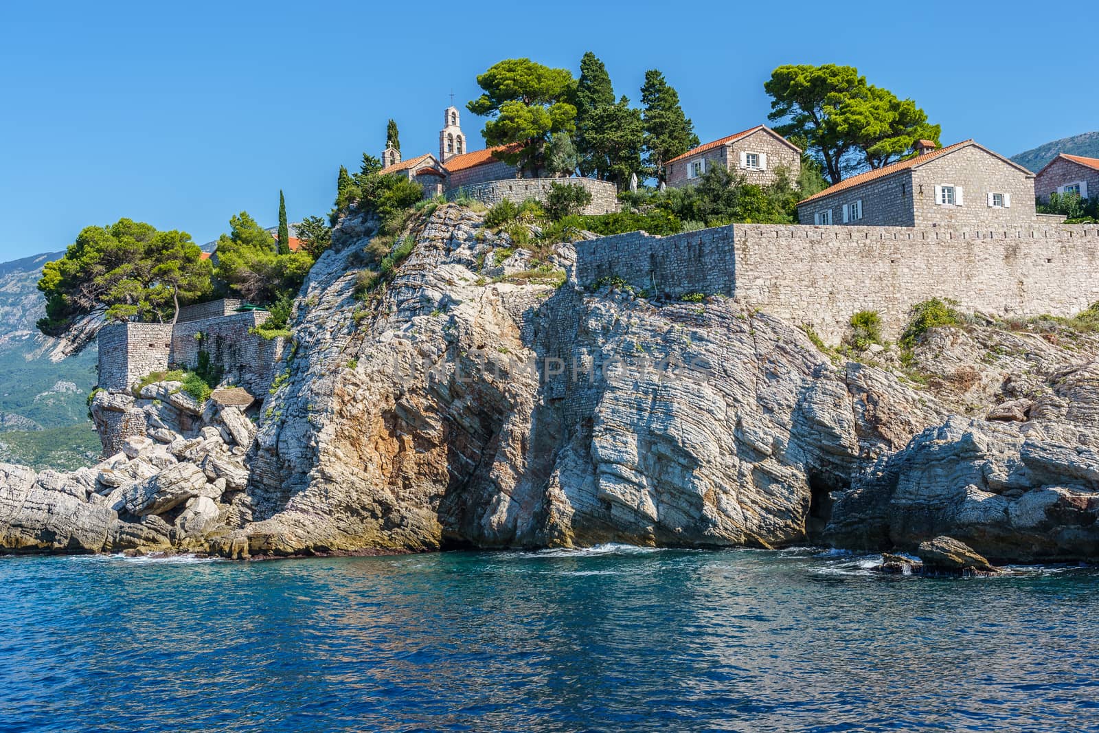 island of St. Stephen off the coast of Montenegro by VADIM