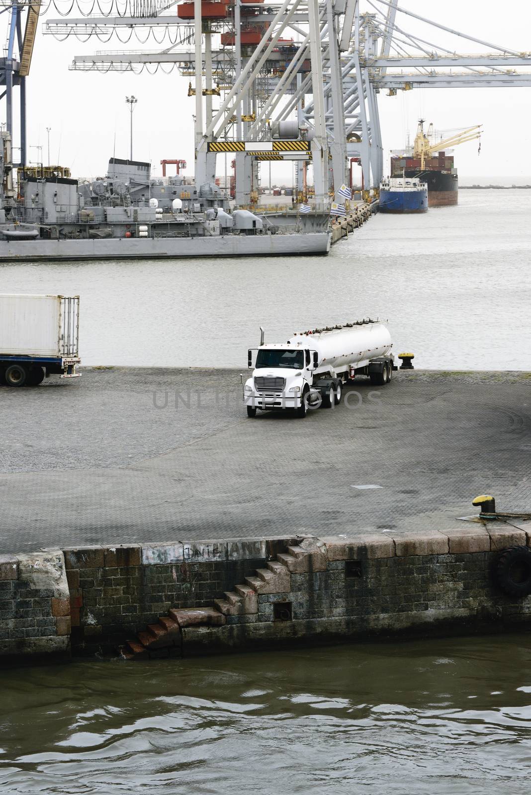 Fuel Truck Tanker At The Port Of Montevideo, Uruguay by dani3315