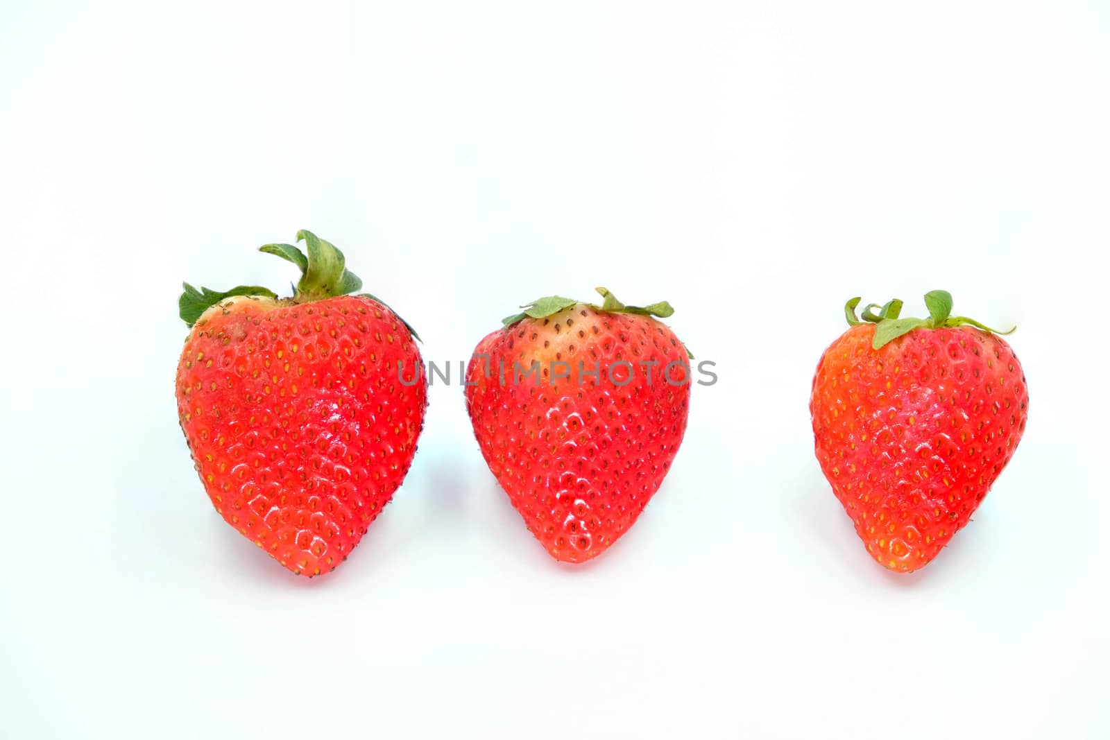 Red Strawberry  Isolated on White Background by Bonn2210