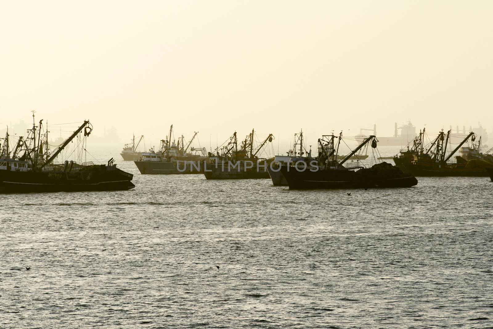 Fishing Boats At Sunset In Lima, Peru by dani3315