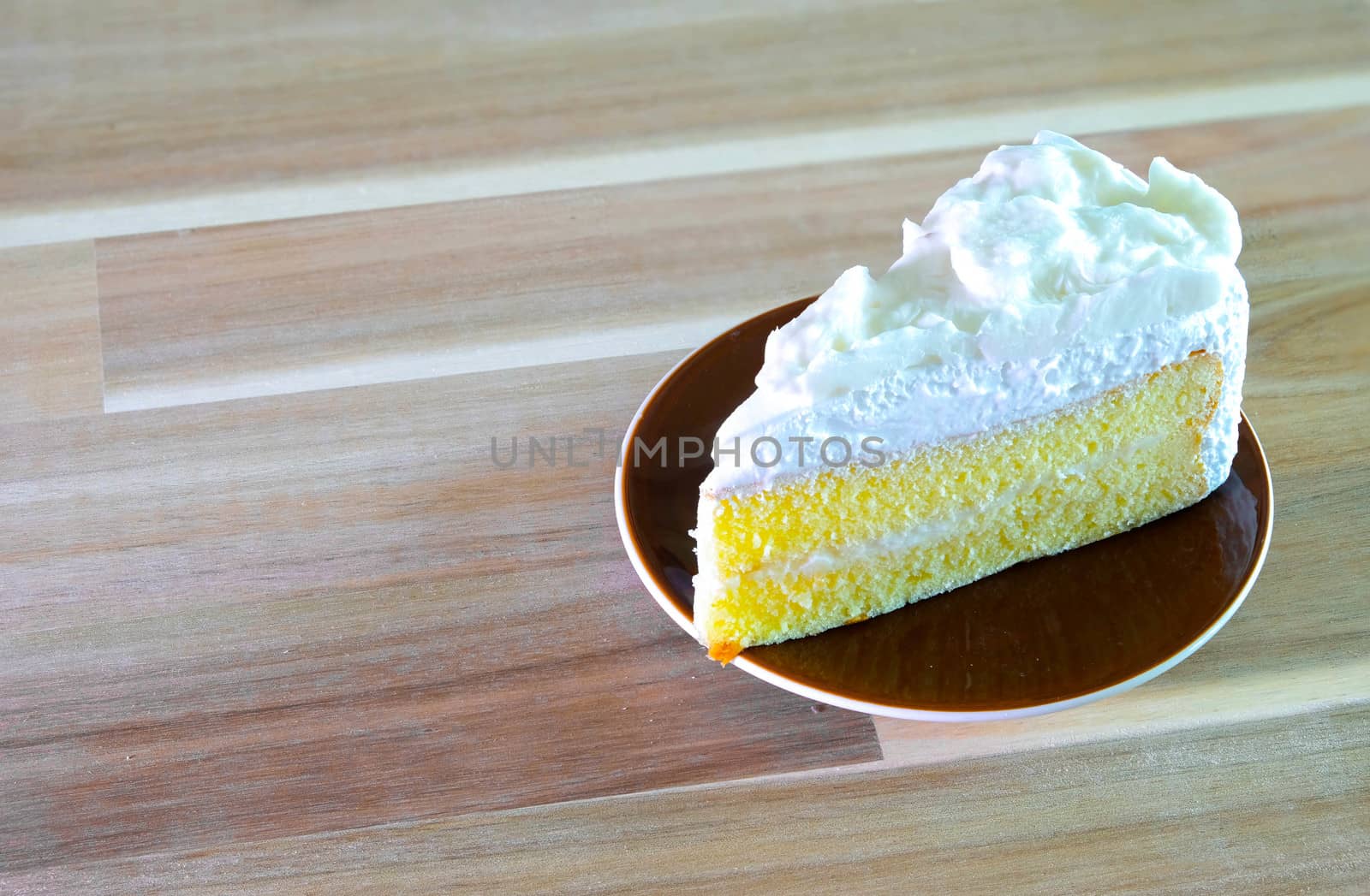 coconut cake on wooden table