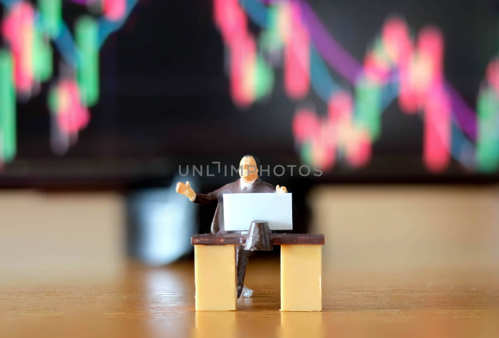 Miniature figure business people or Stock Trader meeting and con by Bonn2210