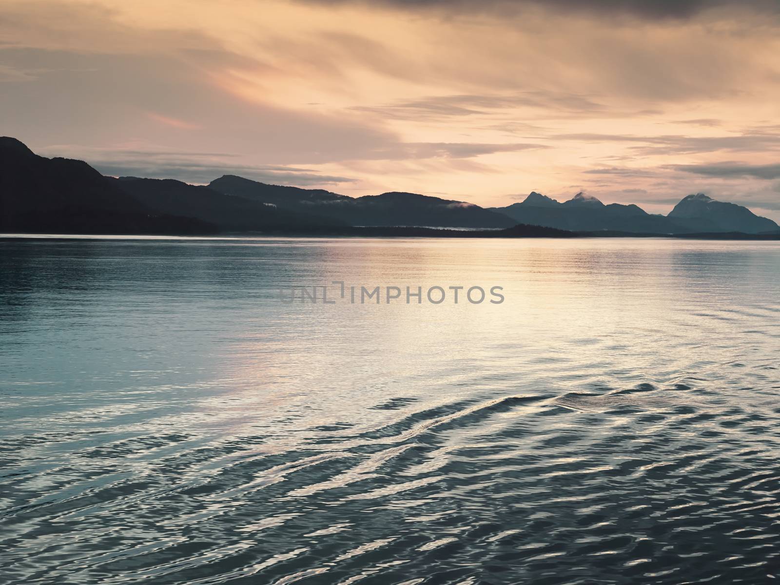 Sunset at Glacier Bay, Alaska