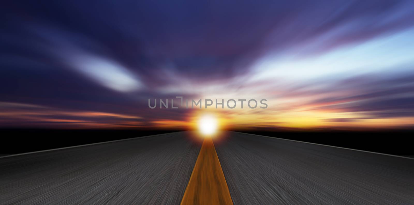 Road motion blur background, car moving concept 
