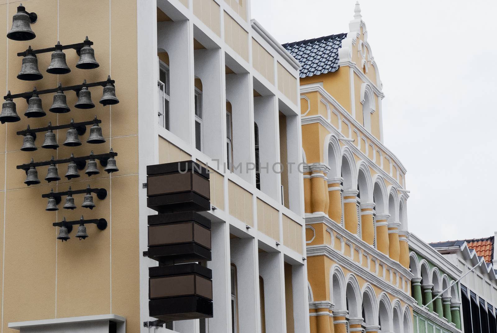 Architecture details of the colonial houses in Willemstad. Curacao, Netherlands Antilles