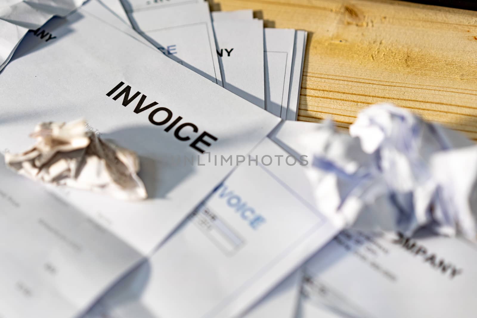 The invoice on the table