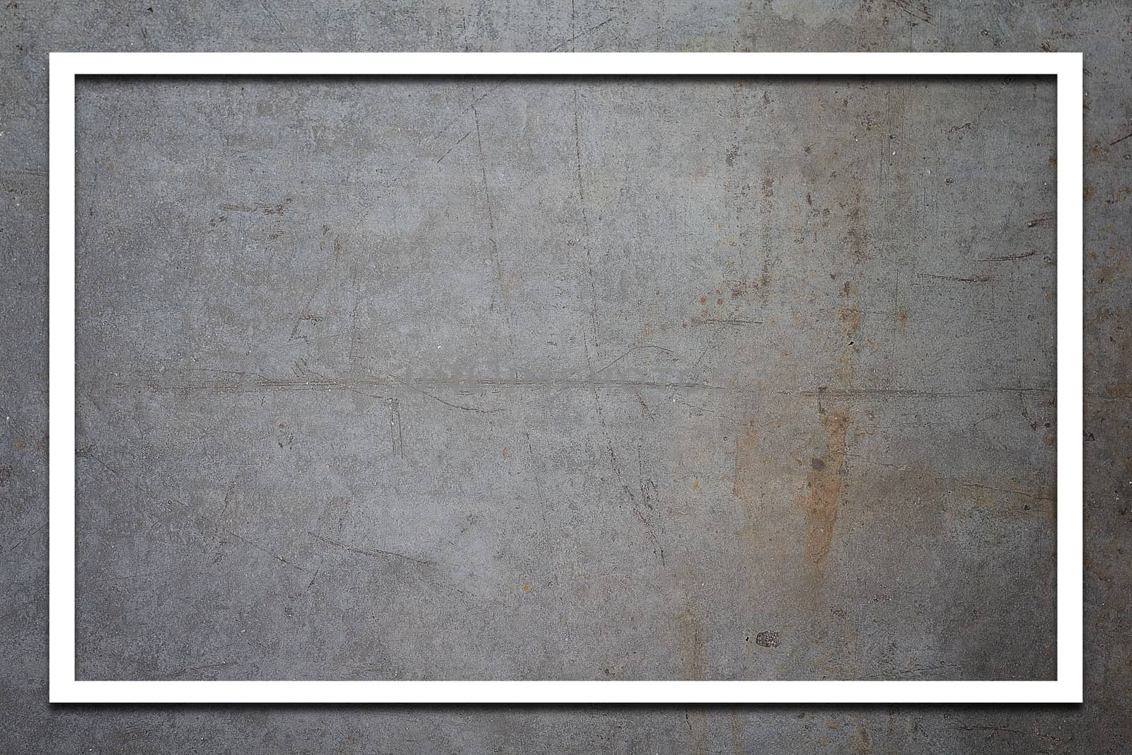 White paper frame and copy space on grunge concrete texture background, communication concept