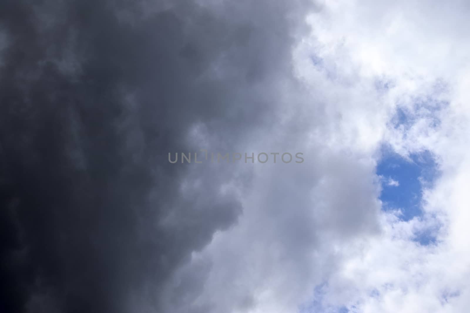 Stunning dark cloud formations in the sky right before a thunderstorm 