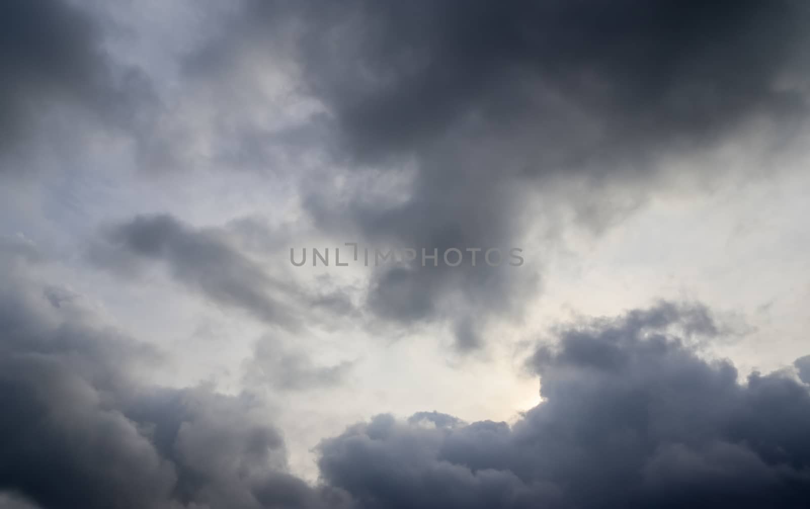 Stunning dark cloud formations in the sky right before a thunderstorm 